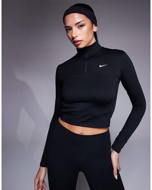 Nike Nike One Training Half Zip Fitted Long Sleeve Top - Blue