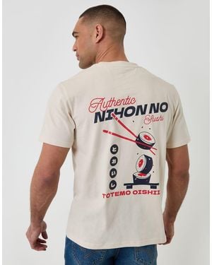 Threadbare Relaxed Fit Graphic Cotton T-Shirt - Natural