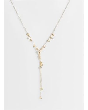 Reclaimed Vintage Festival Disc Charm Lariat Necklace - White