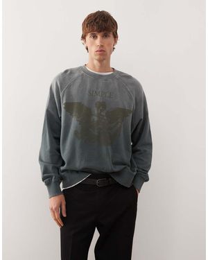 Deus Ex Machina Dark Green Oversized Sweatshirt - Grey