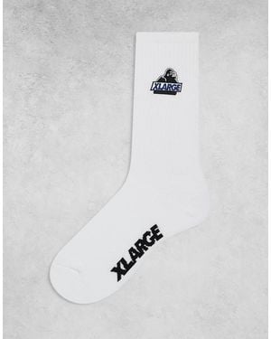 X-Large Socks With Embroidered Og Logo - White