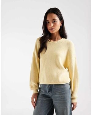 Hollister Knitted Boxy Crew Neck Jumper - Natural