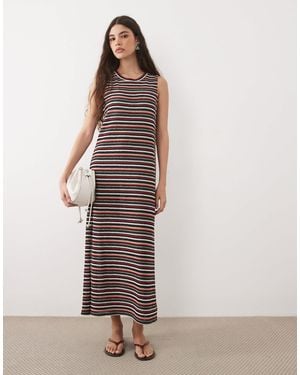 ASOS Textured Maxi Tank Dress With Side Split - Multicolor