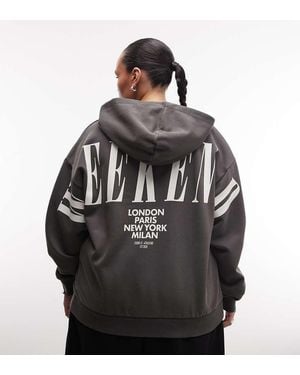 ASOS Weekend Collective Curve Icon Stacked Back Hoodie - Black