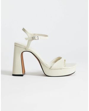 TOPSHOP Faye Platform Two Part High Heel Sandals - White