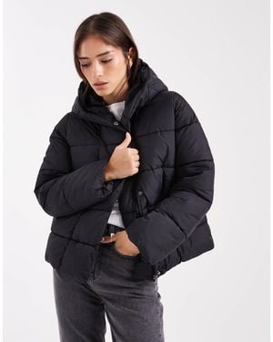 Vero Moda Short Puffer Coat With Hidden Zip Detail - Blue