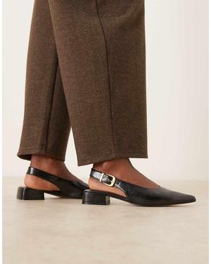 ASOS Bailarinas Negras Con Correa Talonera Lotto De - Marrón