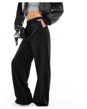 ASOS Tall Tailored Relaxed Wide Leg Trousers - Black