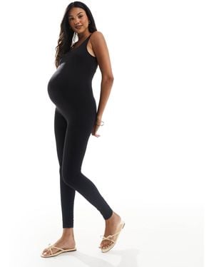 Mama.licious Mamalicious Maternity Seamless Sleeveless Jumpsuit - Black