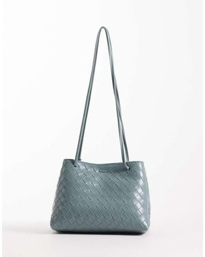 PASQ Woven Box Crossbody Bag - Blue
