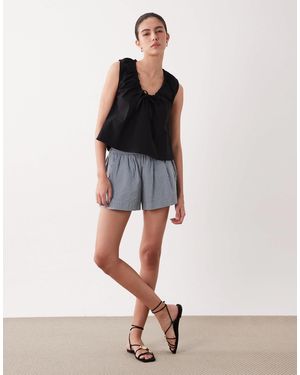 ASOS Gathered Ruched Swing Top - Blue