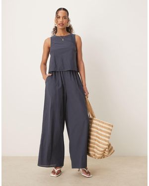 ASOS Double Layer Jumpsuit With Open Back - Blue