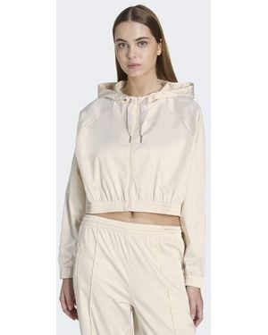 adidas Originals Pearl Cropped Zip Hoodie - Natural
