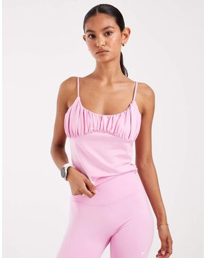 Nike One Dri-Fit Tanktop Met Plooien - Roze