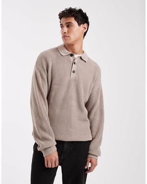 Jack & Jones Knitted Polo - Natural