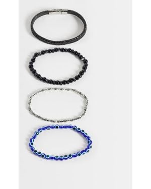 ASOS Confezione Da 4 Bracciali Con Perline E Corda Multicolore - Blu