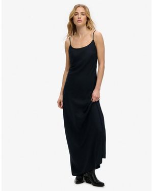 Superdry – maxi-trägerkleid - Blau