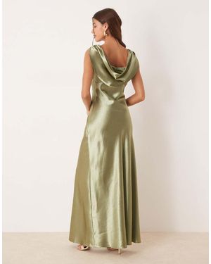 True Decadence Sleeveless Pleated Maxi Dress - Green