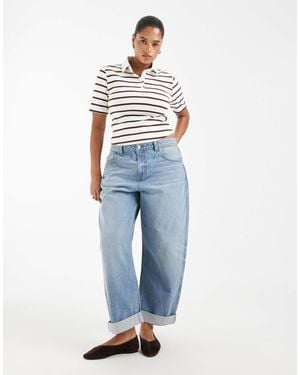 ASOS Asos Design Curve High-rise Relaxed Roll-up Jeans - Blue