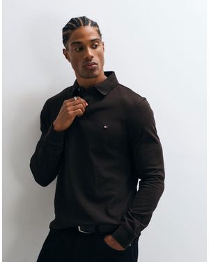 Tommy Hilfiger Flag Logo Long Sleeve Polo Shirt - Blue