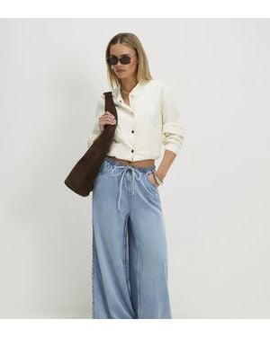 River Island Wide Leg Pyjama Style Jeans - Blue