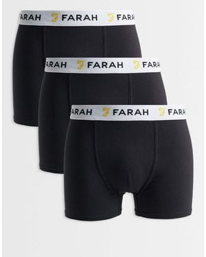 Farah Hummond 3 Pack Jacquard Logo Boxer Shorts - Blue