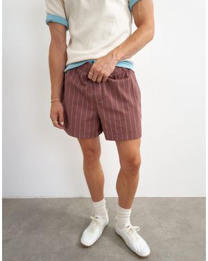 TOPMAN Micro Fit Striped Shorts - Purple