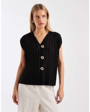 River Island Gilet Plissé - Nero