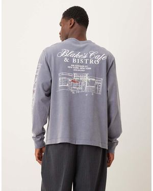 Abercrombie & Fitch Coffee Graphic Long Sleeve T-shirt - Grey