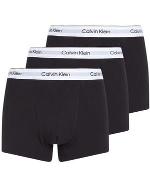 Calvin Klein Icon Cotton Stretch 3 Pack Darted Trunks - Blue