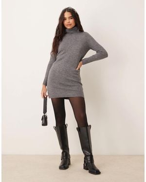 Jdy Roll Neck Knitted Dress - Natural