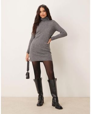 Jdy Roll Neck Knitted Dress - Natural