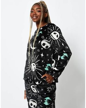 Skinnydip London London Disney Nightmare Before Christmas Fleece Pyjama Set - Black