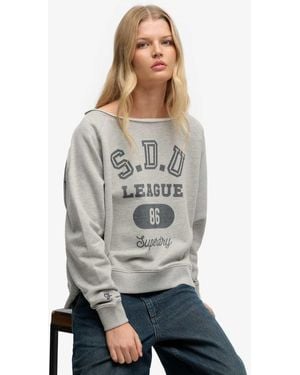 Superdry Athletic Essentials Bardot Crew Sweatshirt - Grey
