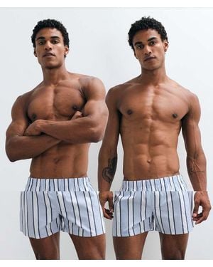 ASOS Pack De 2 Bóxers De Tela A Rayas Azules