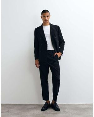 ASOS Relaxed Tapered Fit Suit Trousers - Blue
