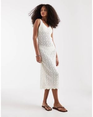 ONLY Crochet Midi Dress - White
