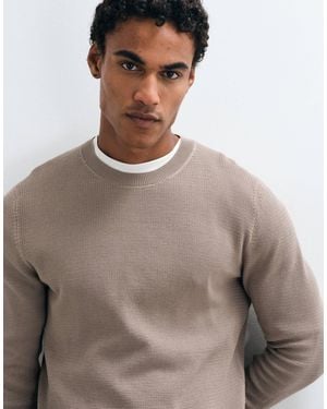 Mango Cotton Rich Knitted Sweater - Brown