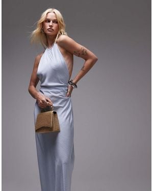 WeWoreWhat Halter Neck Maxi Dress - Blue