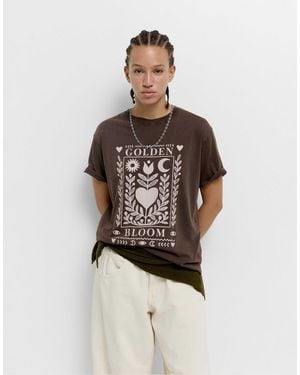 Pull&Bear – t-shirt - Braun