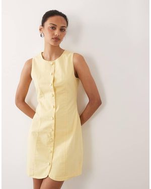 Nobody's Child Polly Cotton Sleeveless Button Down Mini Dress - Natural