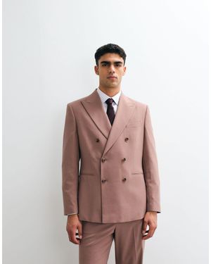 ASOS Regular Double Breasted Suit Blazer - Brown