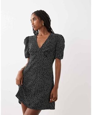 Vila Polka Dot Woven Mini Dress - Black