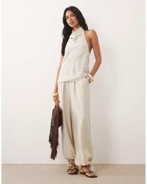 ASOS Linen Blend Co-Ord Balloon Trouser - Natural