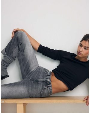 Stradivarius D92 straight wide-leg jeans - Blau