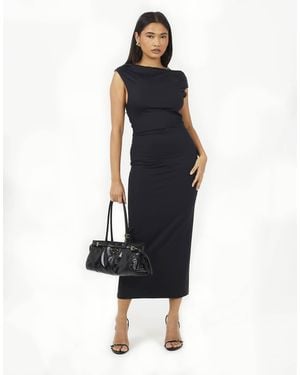 Brave Soul Jersey-midikleid mit schulterfreiem ausschnitt - Blau