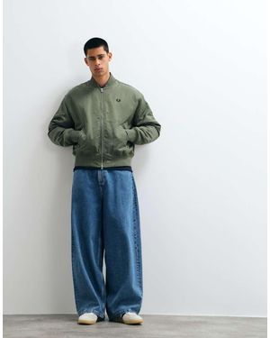 Fred Perry Quilted Tennis Bomber Jacket - Blue