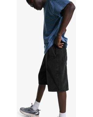 Bershka – bermuda-joggingshorts aus cord - Schwarz