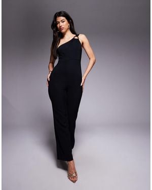 Forever New One Shoulder Hardware Detail Jumpsuit - Blue