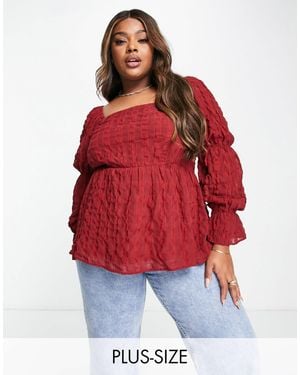 Simply Be Square Neck Blouse - Red